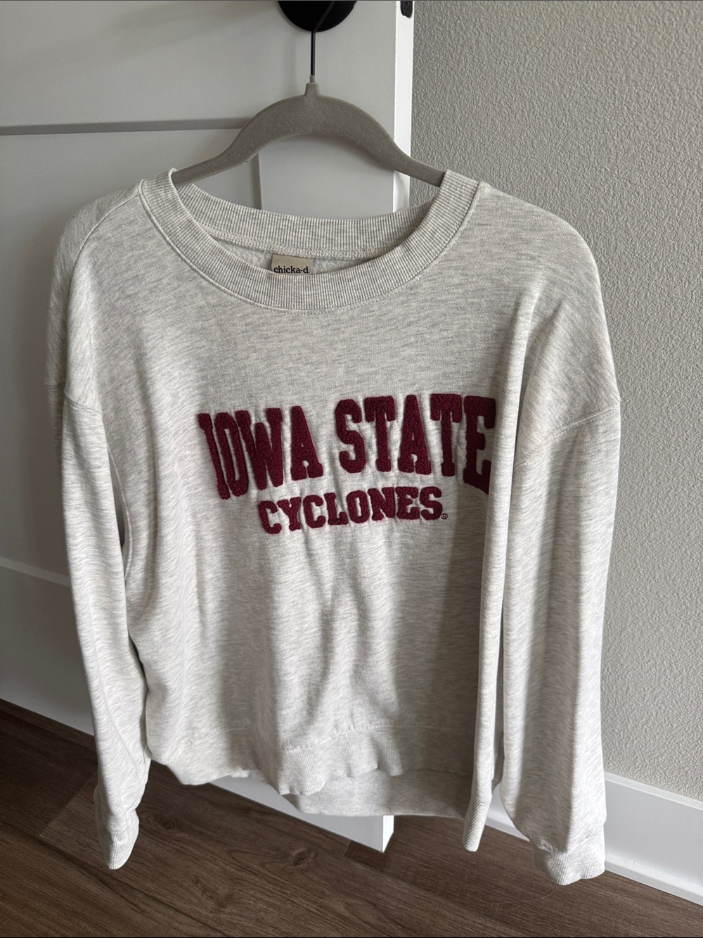 Chicka-d Heather Gray Iowa State Cyclones Crewneck Sweatshirt